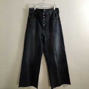 Gap High Rise Wide-Leg Jeans in Black Fairfax